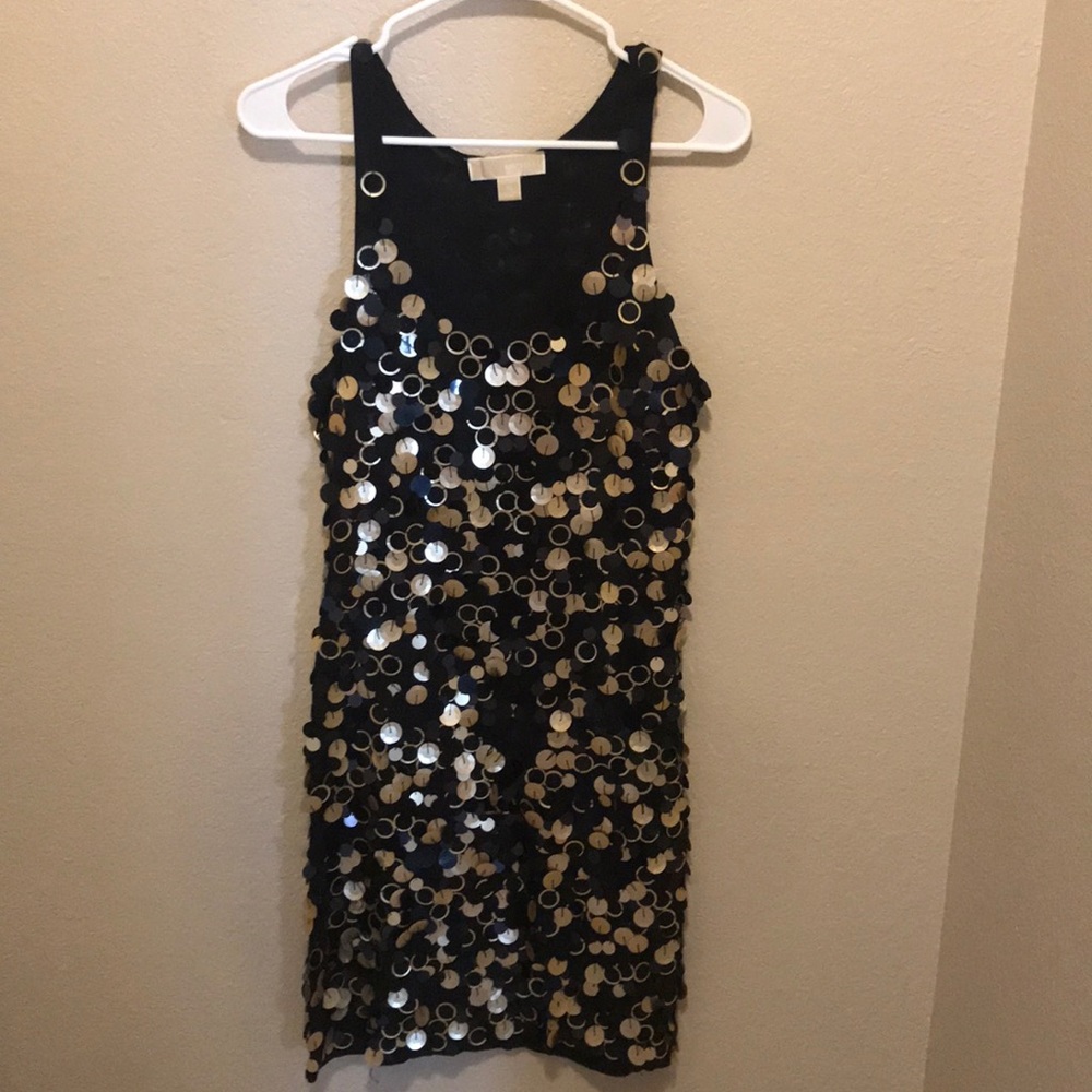 Black and gold party dress